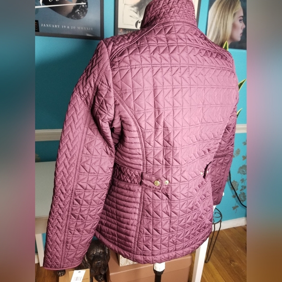 Weatherproof Quilted Faux Fur Lined Jacket Merlot - Picture 12 of 16